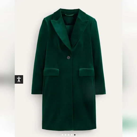 Boden Jackets Coats Canterbury Velvet Coat Emerald Night Poshmark